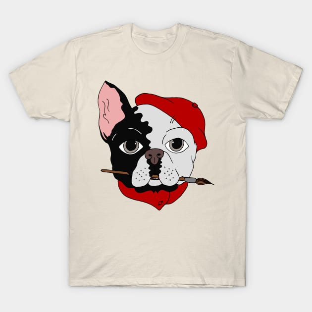 The Artist - bouledogue français T-Shirt by miskel